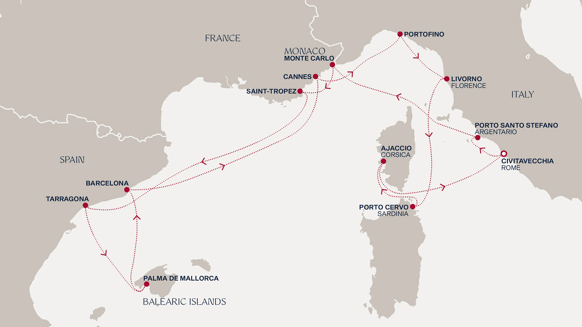 An Extended Journey into Riviera Romance & Italian Marvels Itinerary Map